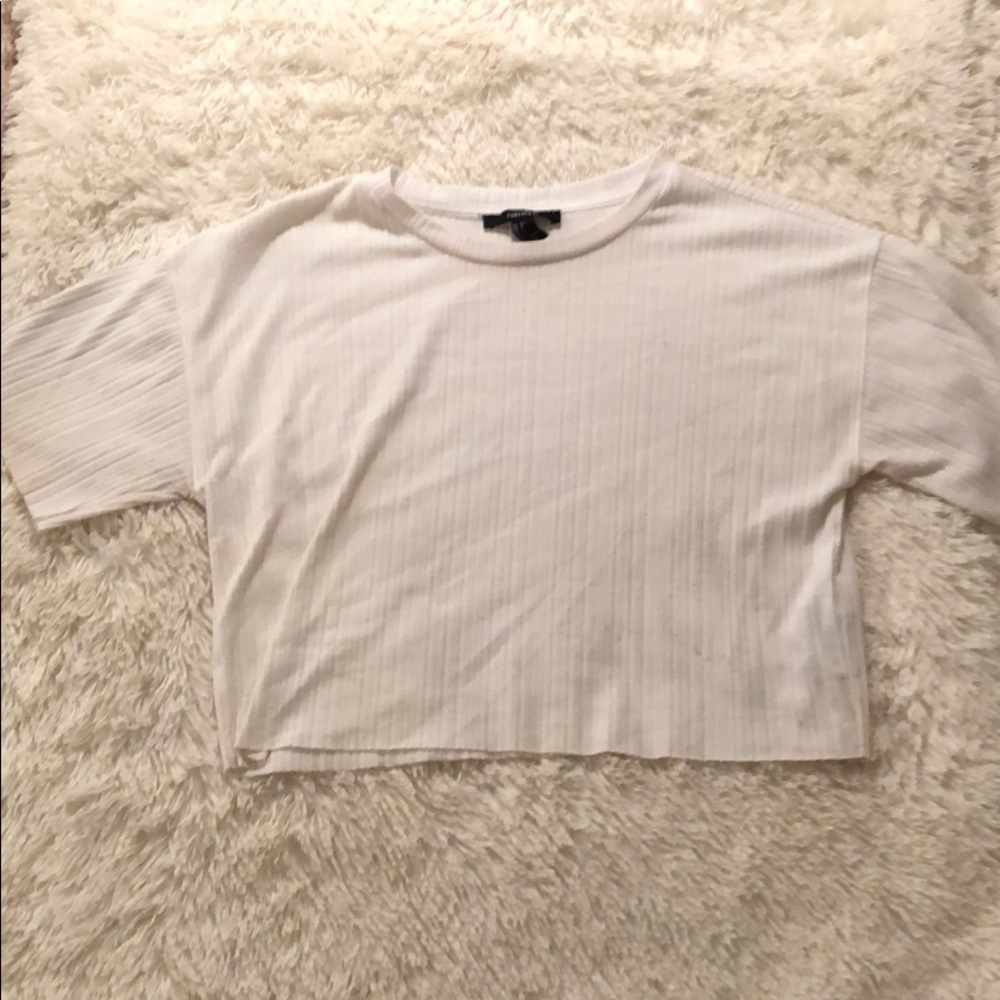 Robbed white forever 21 crop top